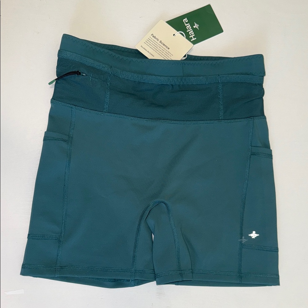 HALARA Speed Wave Deep Teal Workout Shorts Small